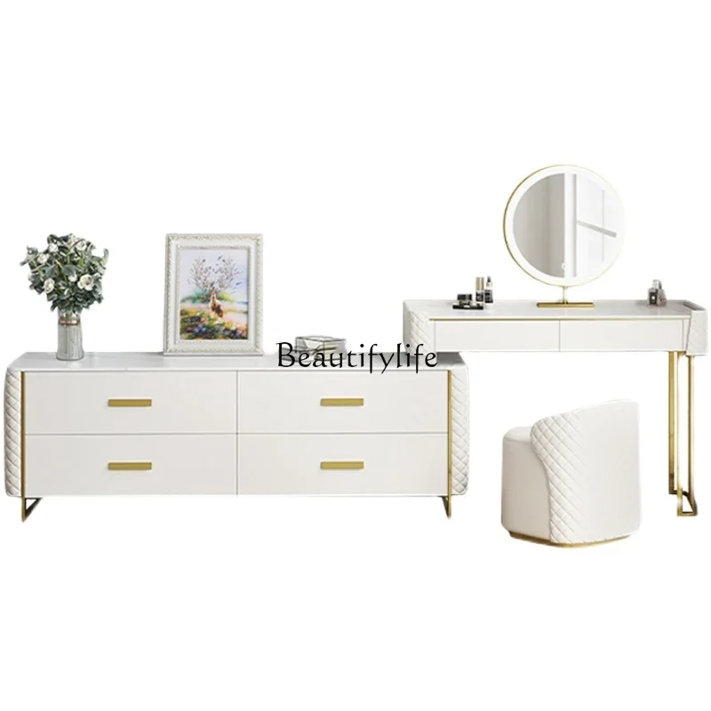 

FG40Dresser TV cabinet integrated combination, light luxury, metal modern simple retractable dressing table