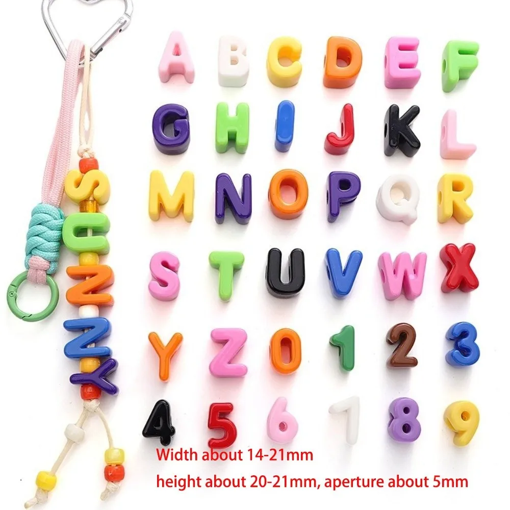 10PCS Manik-manik Huruf Warna-warni 26 Huruf DIY Huruf Inggris A-Z Perlengkapan Pembuatan Perhiasan DIY Lubang Besar Warna Campur Aksesoris Gantung Kustom