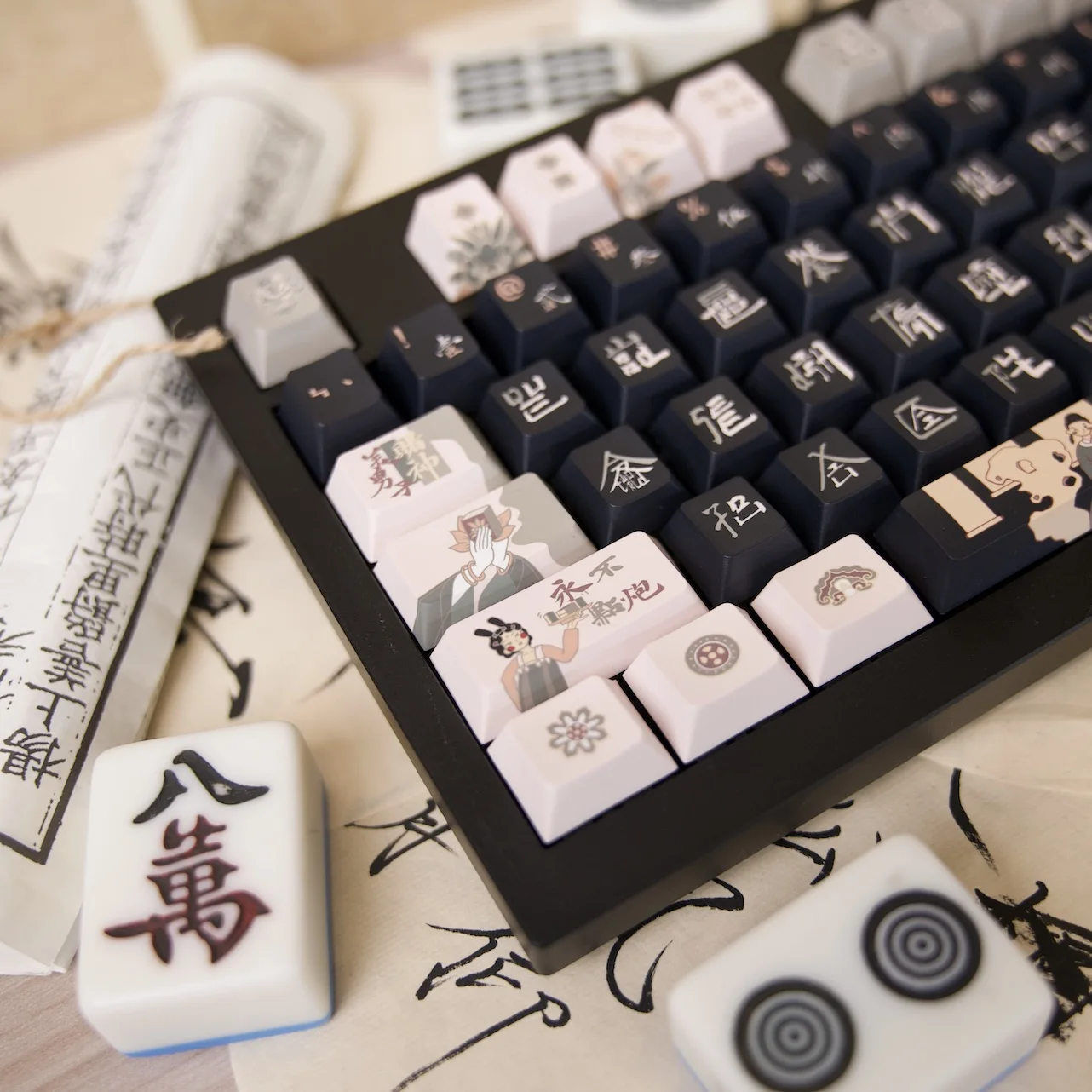 

Qishen theme national style keycap original original PBT five-sided sublimation customized small full set of keycaps
