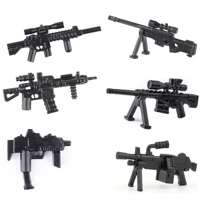 Light Machine Gun Military Army Blocks Weapons Swat City Police Mini Action Figures Moc Accessories Building Mini Toys for Boys