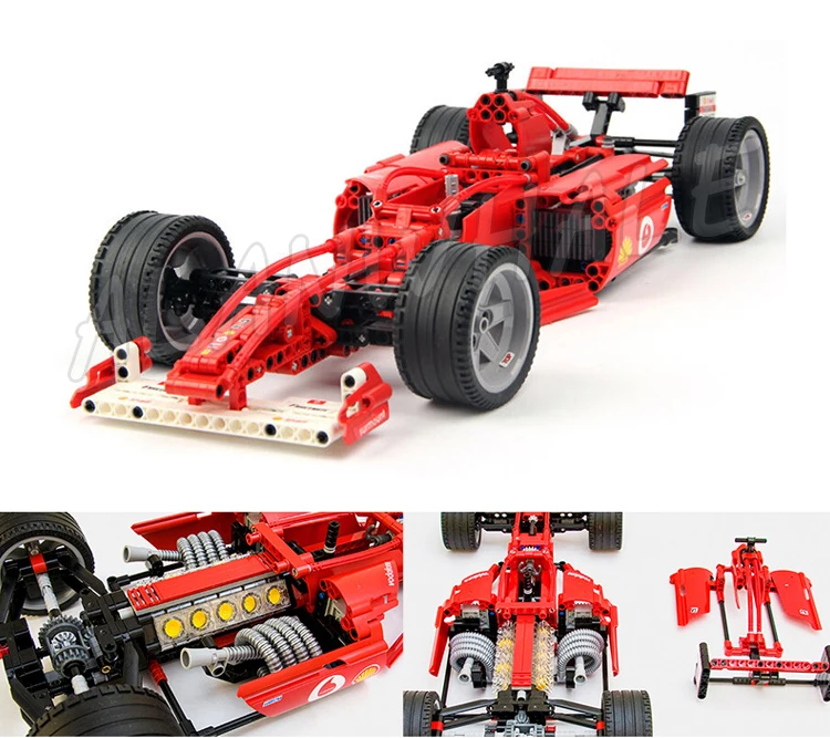 1242pcs Technical 1:8 Scale Moc Simulation F1 Racing Car Red Sport Vehicle 3335 Building Block toys Compatible with Model