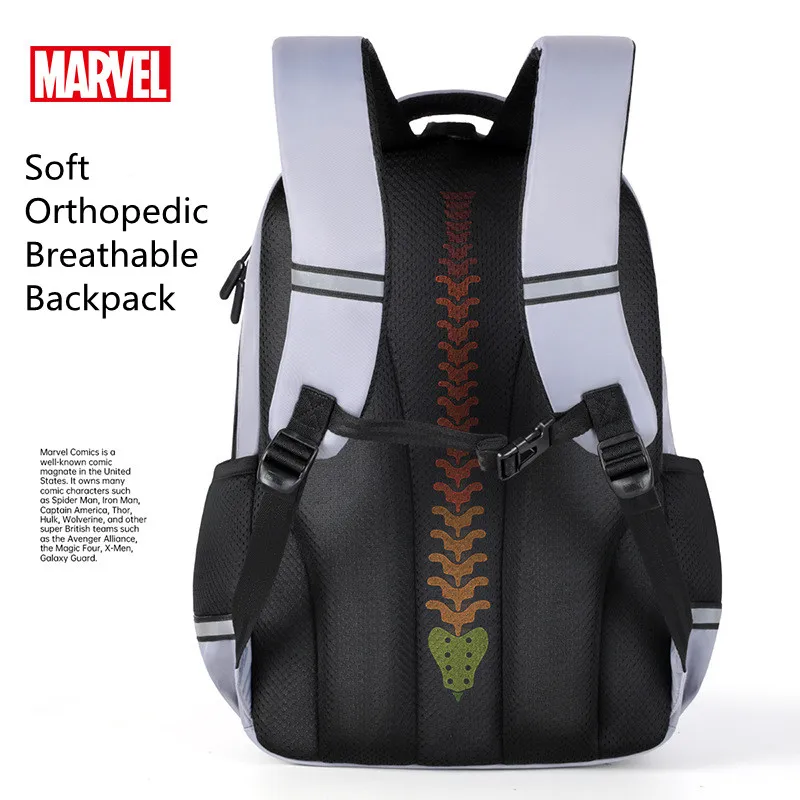 Mochilas escolares Disney Marvel para niños, mochilas ortopédicas de hombro para estudiantes de grado 3 a 6, Spider Man, Capitán América