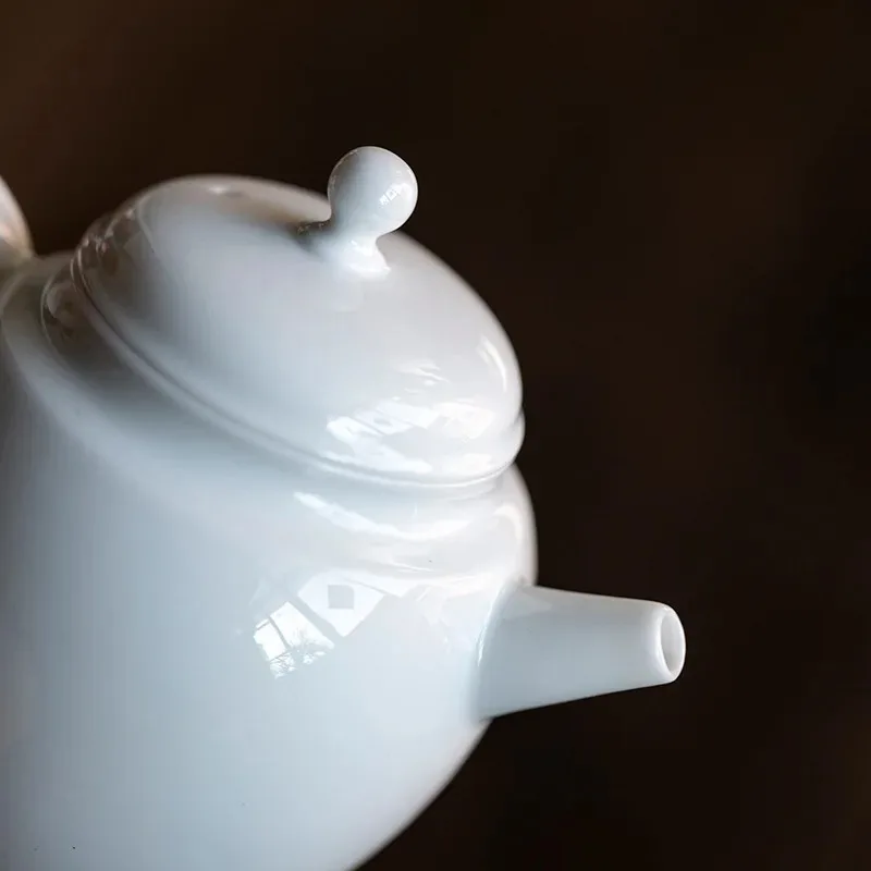 100ml Boutique Sweet White Glaze Ceramic Teapot Handmade Porcelain Single Sketch Pot Maker Kettle with Filter Kung Fu Teaset