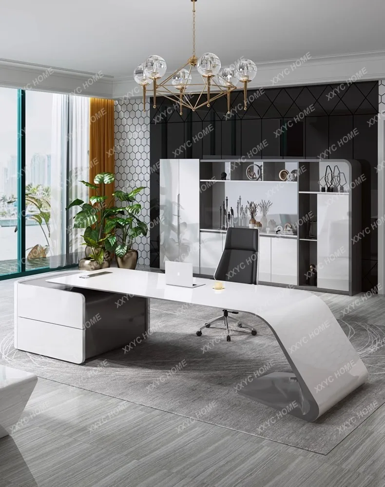 JJDesigner Painted Desk Senior President Boss Desk Large Class Desk Fashion Creative Simple And Modern