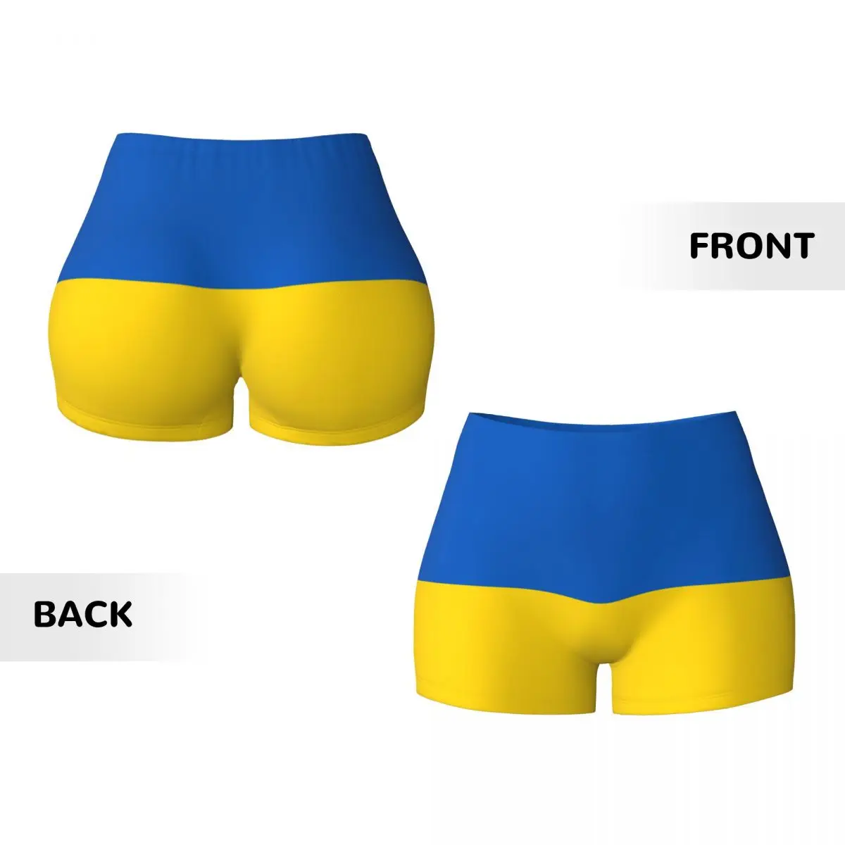 Sexy Tight Hip Sports Shorts Ukraine Flag Fitness Women\'s Comfortable Yoga Shorts