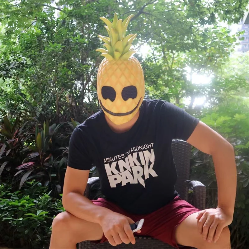 

Pineapple Mask Novelties Halloween Cosplay Fruit Latex Mascara Full Face Cyberpunk Helmet Banana Durian Costume for Men Disguise