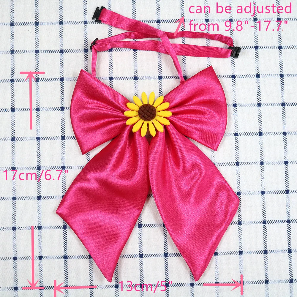 50X Spring Pet Puppy Medium Dog Bow ties Adjustable Sun Flower Solid Bowknot Dog Bow Tie Pet Grooming Bows Bow Ties Pet Supplies