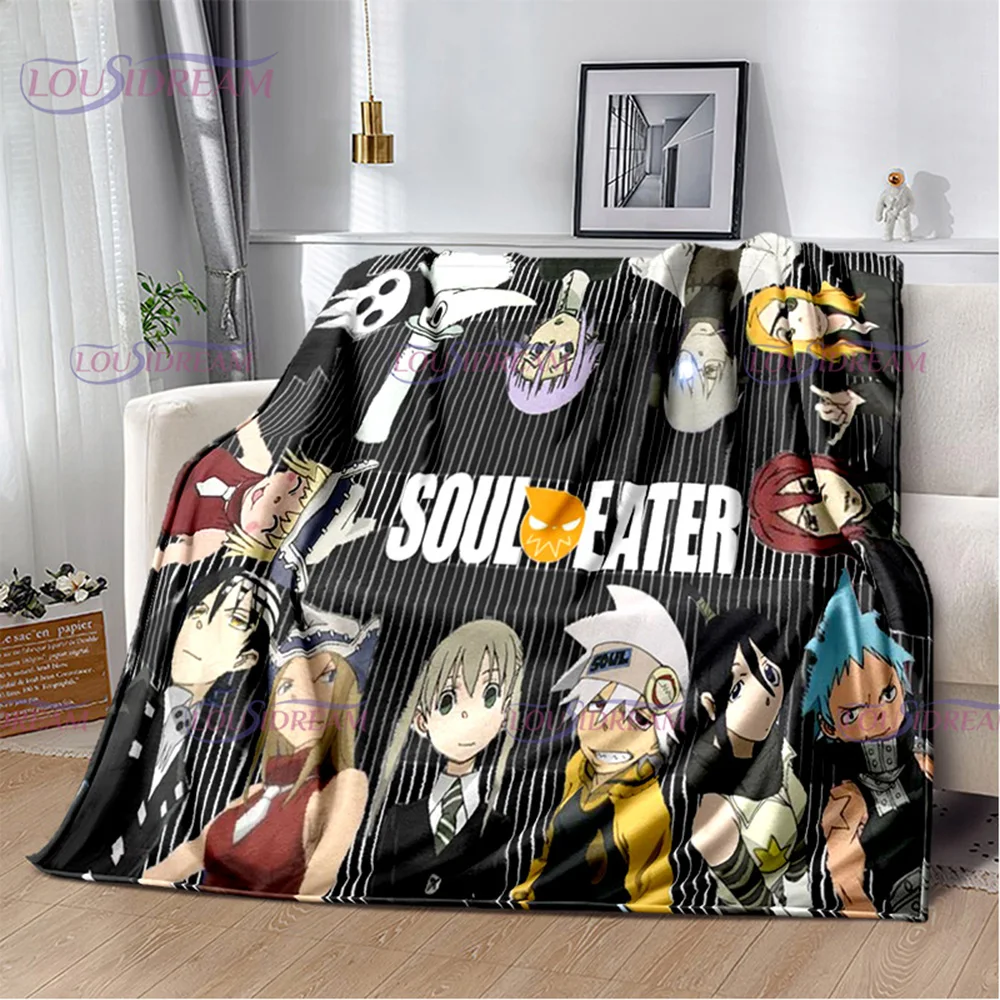 Soul Eater Anime Series Printed Blanket Cozy Warm Soft Bed Spread Throw Blankets for Kids Adults All Season Home Decor Blankets