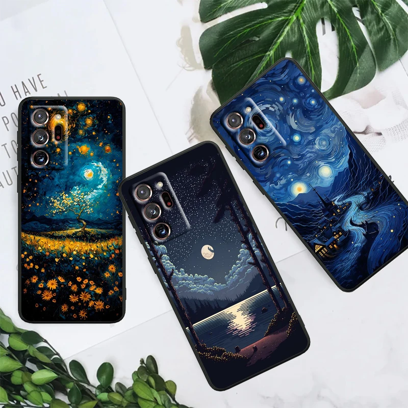 Night Fashion Cool Forest For Samsung Note 20 10 Ultra Plus A31 A14 A12 A70 A34 A25 A04 A05 A15 A24 5G Black TPU Phone Case