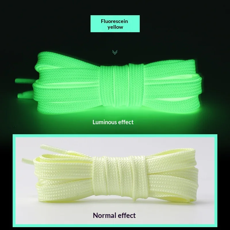 Cute Girl Series Reflective Luminous Flat Shoelaces Double-Layer Hollow Polyester Shoe Laces for Skate Shoes White Sneakers