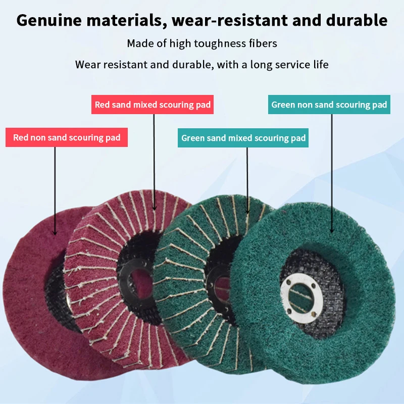 100/115/125mm Nylon Fiber Flap Polishing Wheel Disc Non-Woven Grinding Wheel Metal Wood Rotating Grindin Wheel For Angle Grinder