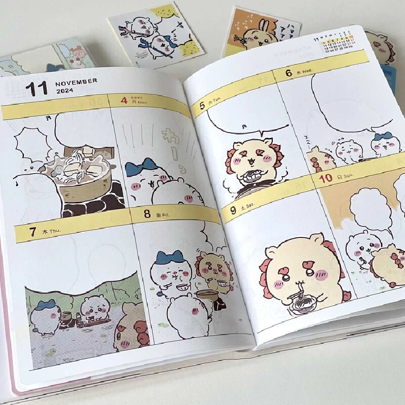 2025 New Cute Cartoon Anime Peripheral Doll B6 Schedule Book Color Inner Page Creative High Beauty Student Learning Notebook Gif