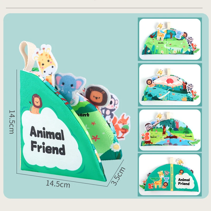 Fun Cartoon Cute Baby Cloth Book Magic Sticker Tearing Book Baby Early Education Cloth Book Hand Tear Book Under 3years Old Gift