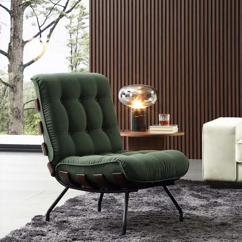 

Minimalist single sofa chair home living room leisure chair retro modern designer down chair balcony lazy recliner