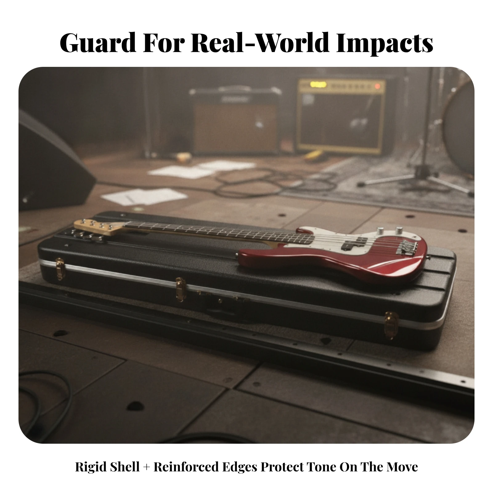 エレキギター用ハードケース 頑丈なハードシェルギターケース  - Case Guitar Gig Bag のレビューと価格