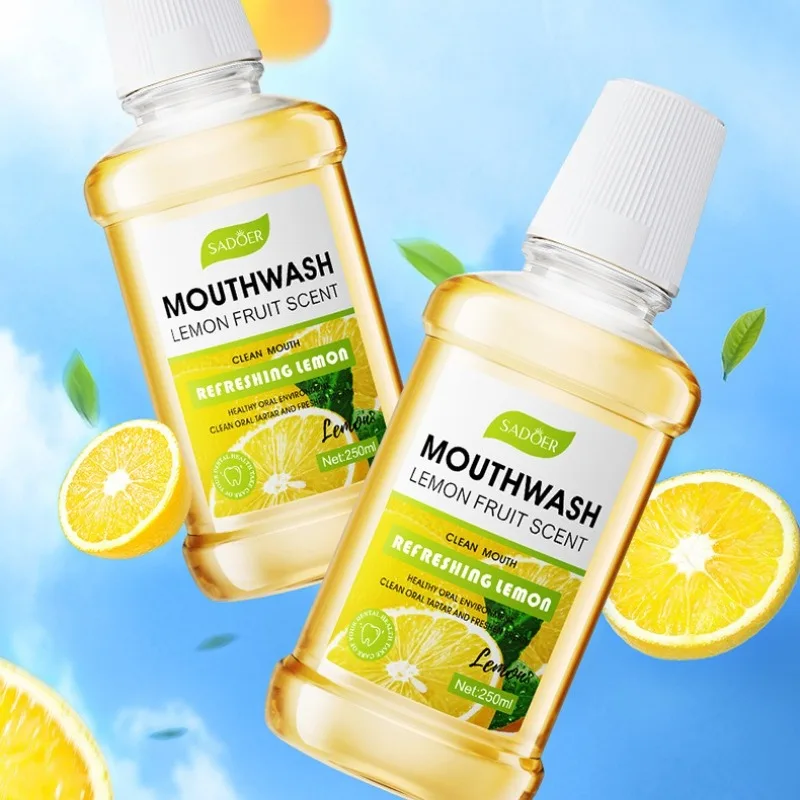 250ml พีช Mint มะนาวดึงน้ํามันน้ํายาบ้วนปากธรรมชาติ Breath Refresher Oral หยดสําหรับ Men & Women แอลกอฮอล์ฟรีเครื่องมือ Mouth Care