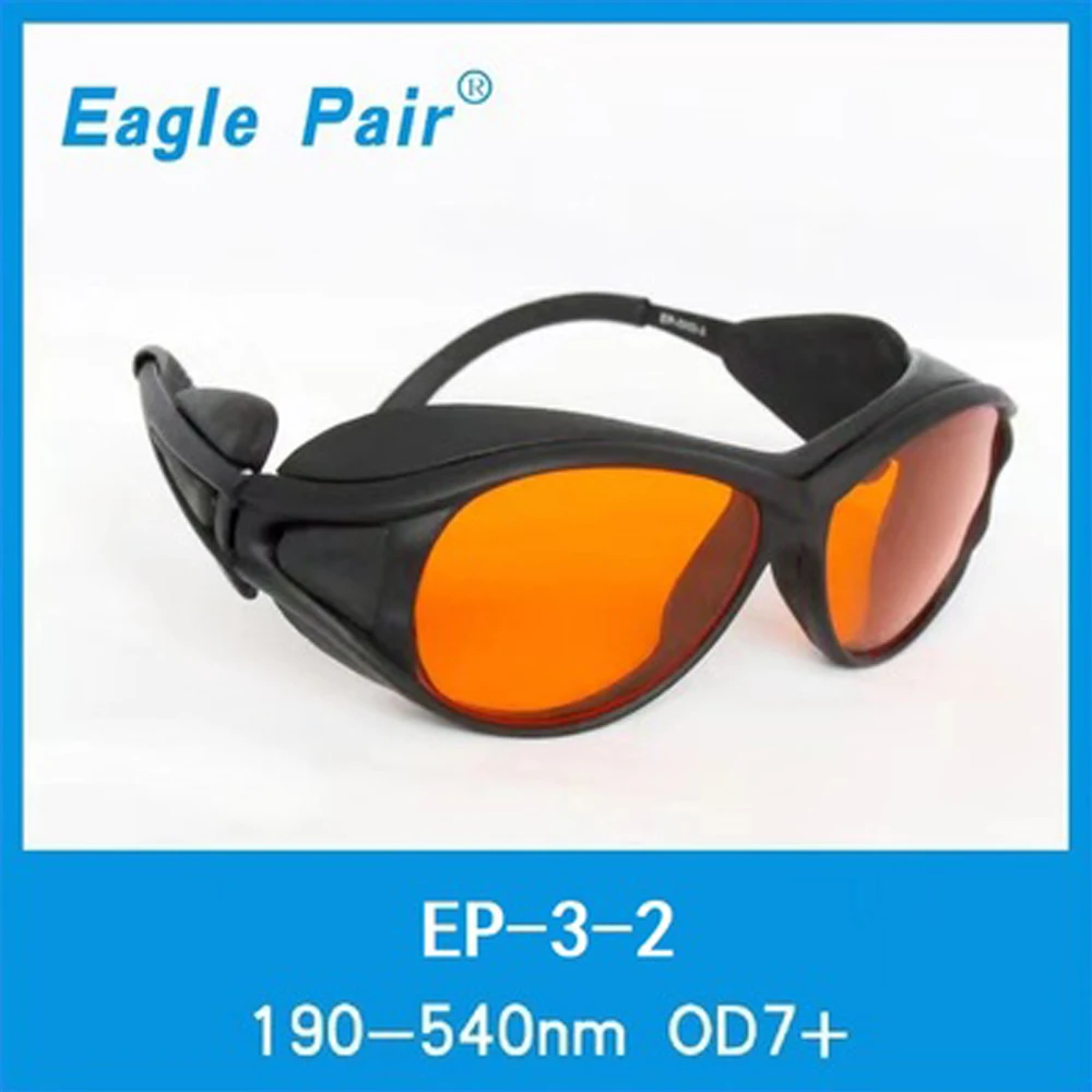 190nm-540nm OD7+ Broad Spectrum Continuous Absorption 532nm Laser Protection Goggles EP-3-2