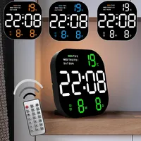 10 Inch Fashion Living Room Wall Clock Desktop Alarm Clock Simple LED Alarm Clock Bedside  with Remote Control