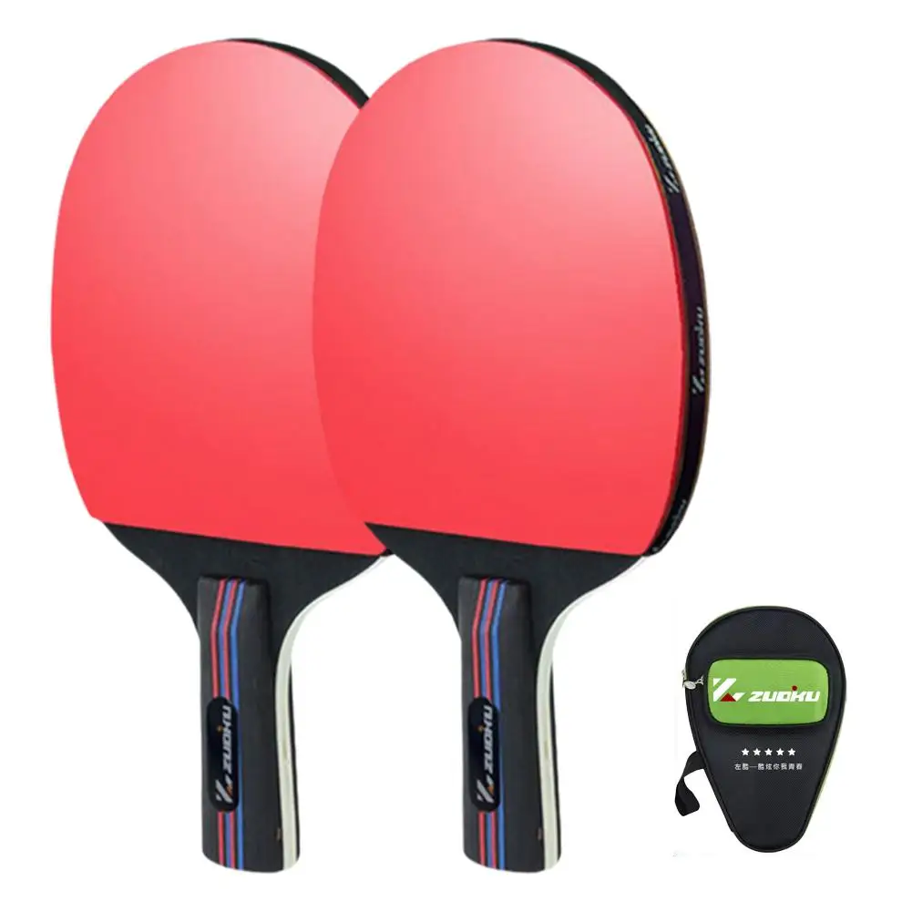 1/2Pcs Professional Table Tennis Rackets, 5 Star Table Tennis Racket, Double Sided Rubber Paddle With Bag