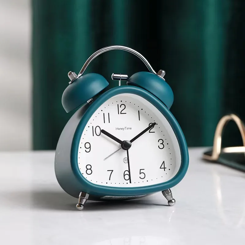 

Students Use Large Bell 3 Inch Metal Bell Alarm Clock Bedroom Home Bed Mute Sweep Second Night Light Clock Alarm Clock