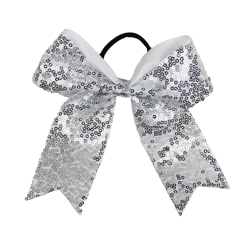 

12 шт./лот, 6 дюймов, высокое качество, блестящие заколки для волос с большим бантом, резинка для волос болельщика для женщин, блестящее радужное кольцо для волос, веревка