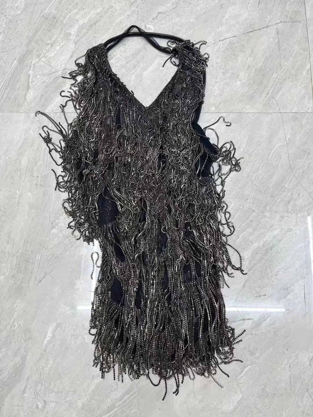 Vestido corto sin mangas con espalda descubierta y diamantes de imitación brillantes para mujer, vestido de noche para graduación, fiesta de cumpleaños, sesión de fotos, ropa de escenario para espectáculo