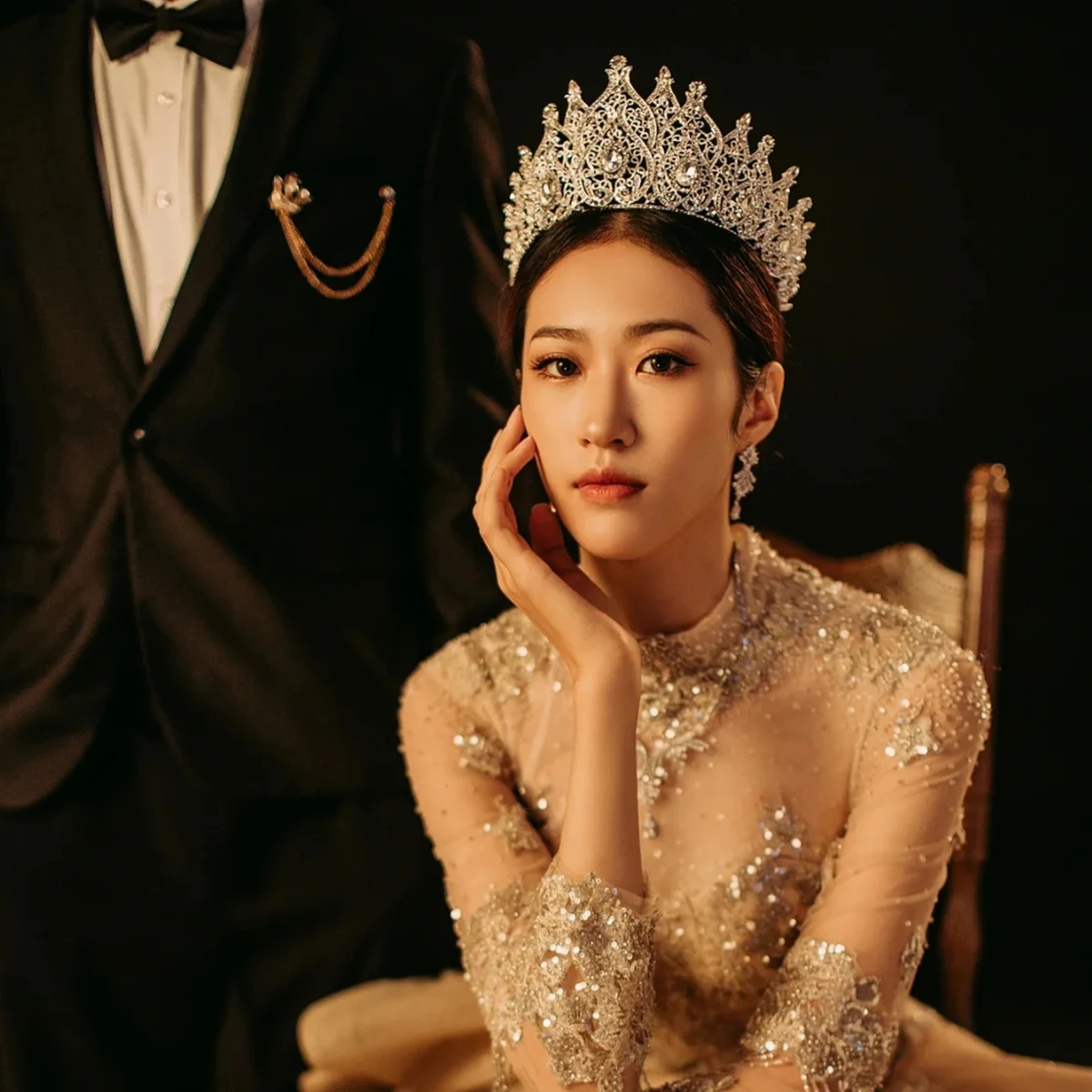 Luxury European Bride Wedding Hair Crown Tiara Photography Beauty Pageant Wedding Dress Birthday Party Headpiece Accessories