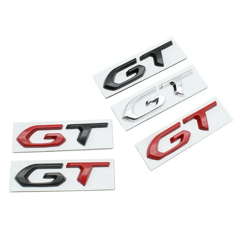 1Pcs Metal GT Styling Logo Car Trunk Badge Emblem Sticker Auto Body Decal For Kia Peugeot Volkswagen Ford Sticker Accessories