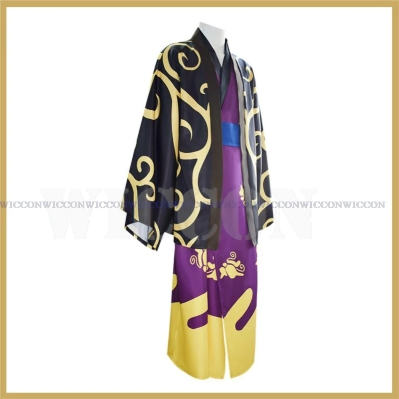 Anime Gintama Takasugi Shinsuke Cosplay Costume parrucca Kimono giapponese accappatoio mantello adulto uomo Halloween vestito di natale