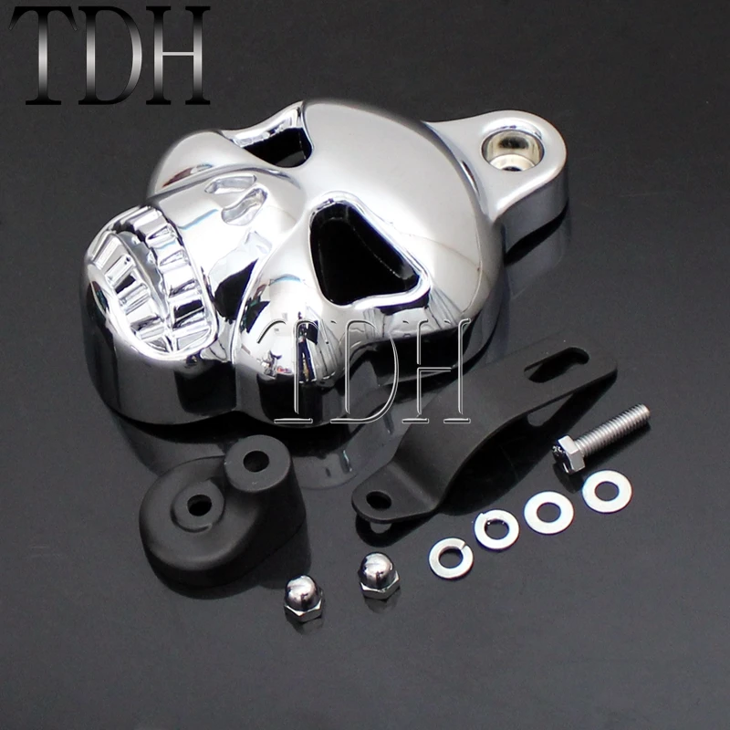 Motorcycle Skull Big Twins Horn Cover For Harley Softail Dyna Fat Bob FXDF Street Bob FXDB Touring Electra Glide LHT Road King