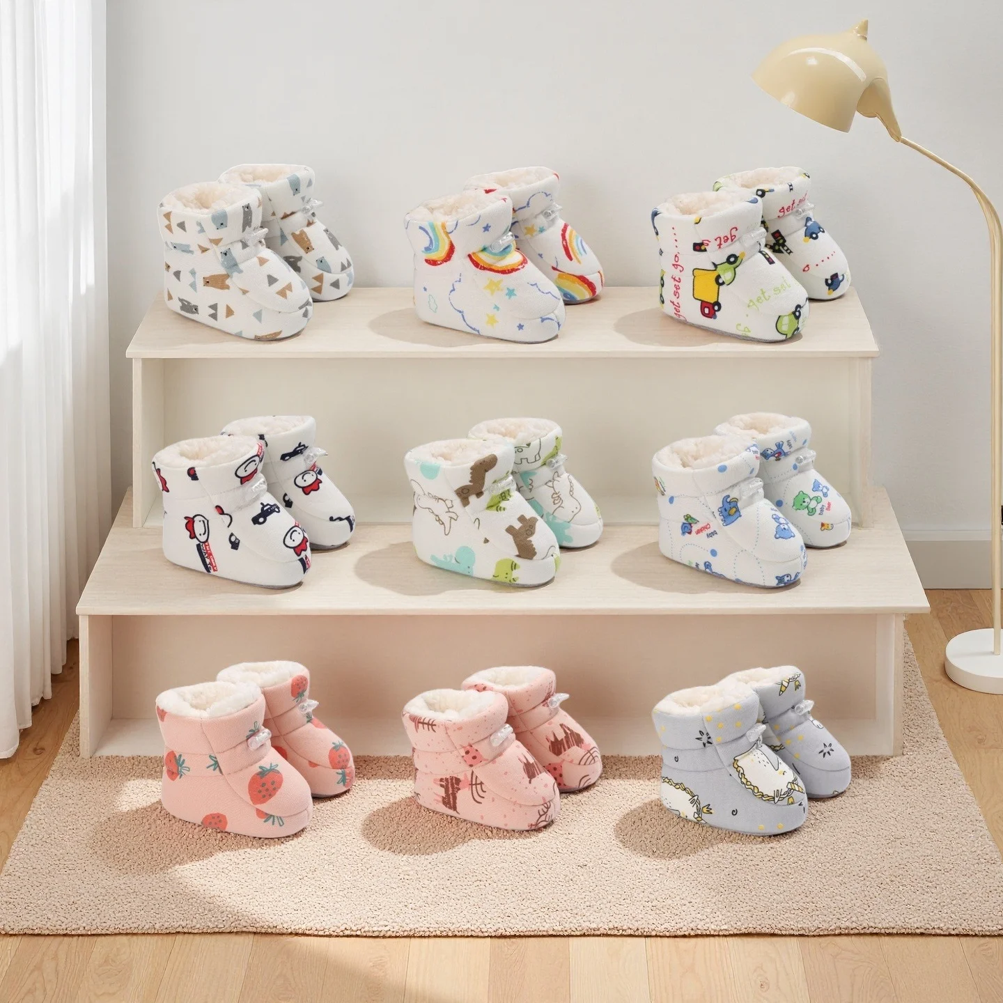 

Cute Cartoon Winter Baby Boots Baby Walking Shoes For Girls And Boys 0-18M Newborn Boots Warm And Non Slip Soft Soled Shoes