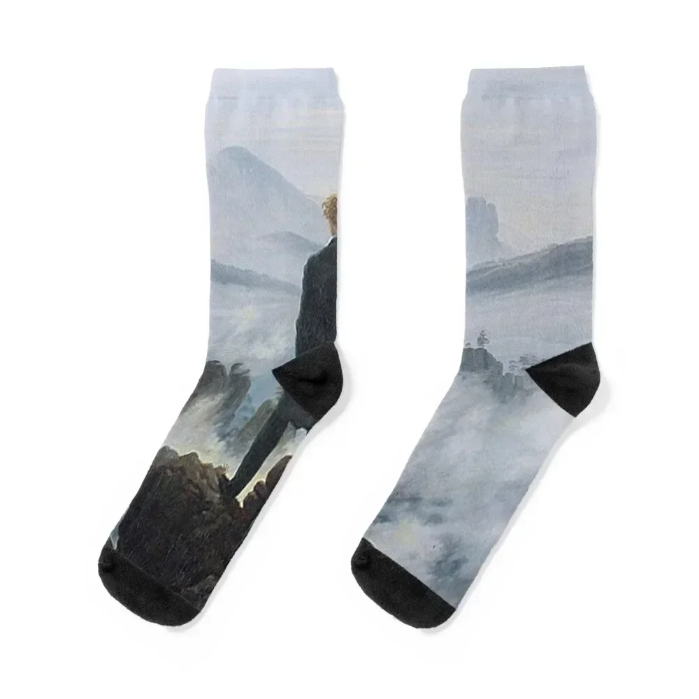 

Wanderer above the Sea of Fog - 1818 - Caspar David Friedrich Socks fashionable shoes essential Men's Socks Women's