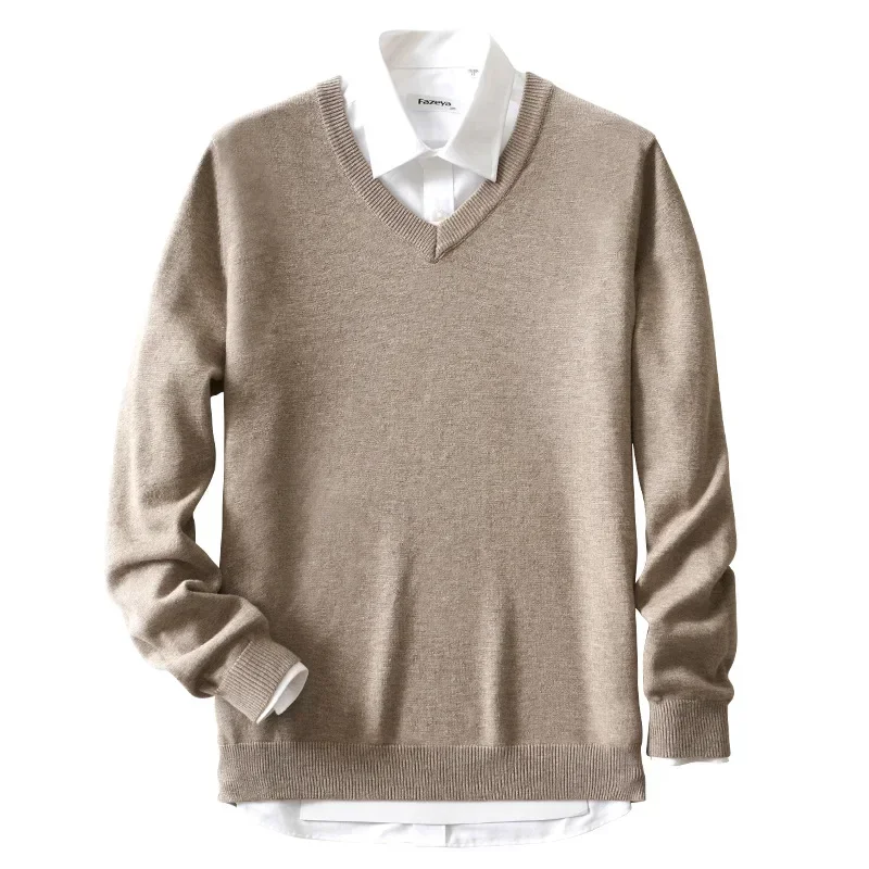 Men Cashmere Sweater Autumn Winter Soft Warm Jersey Jumper Robe Hombre Pull Homme Hiver Pullover V-Neck O-Neck Knitted Sweaters