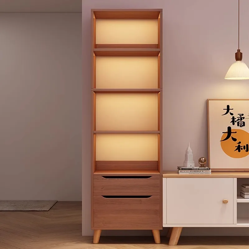 Bookcase Modern Simple Standing Cabinet Household Bookshelf Floor Shelf Living Room Locker Small