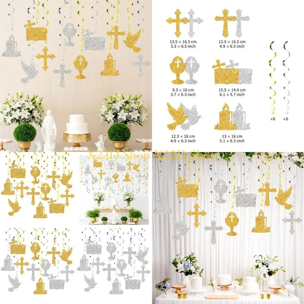 

X22D Versatile Spirals Hangings Suitable For Communion Handmade Crosses Doves Streamers