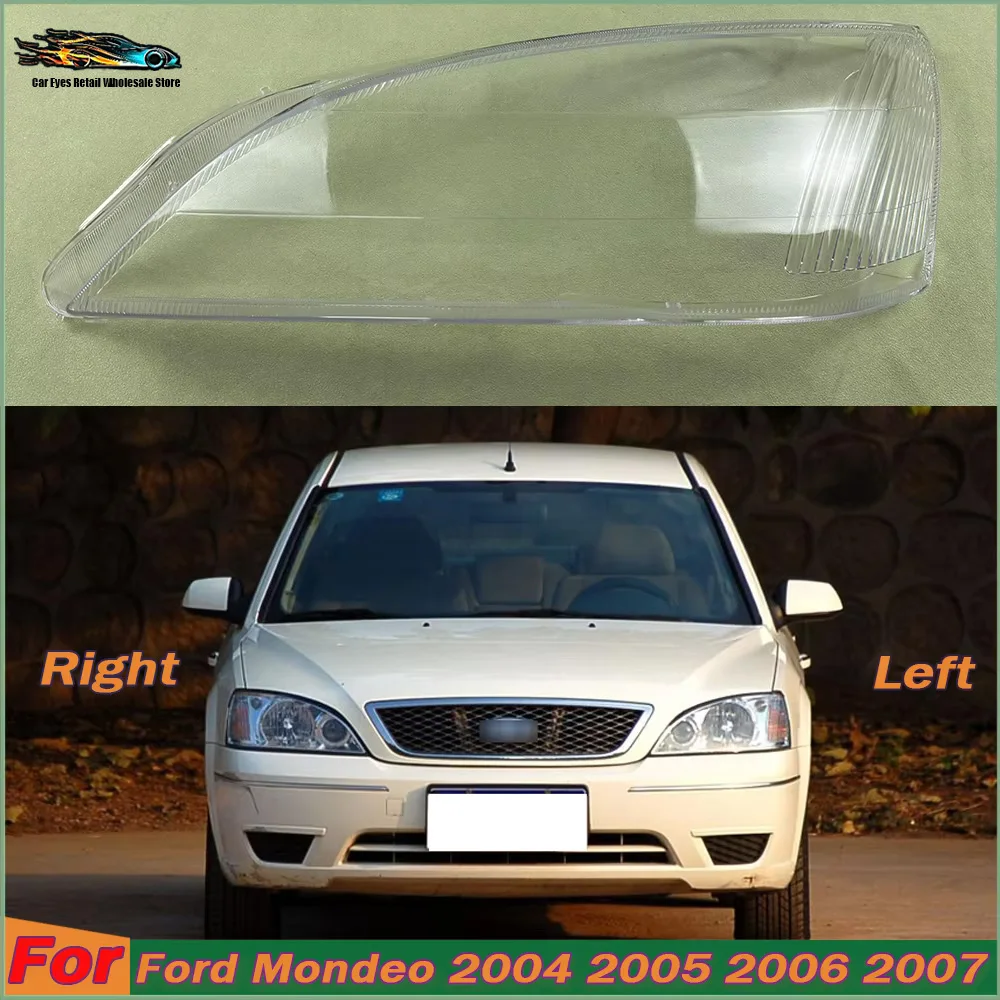 For Ford Mondeo 2004-2007 (Transparent) Headlight Shell Lamp Shade Transparent Headlamp Cover Plexiglass Auto Replacement Parts