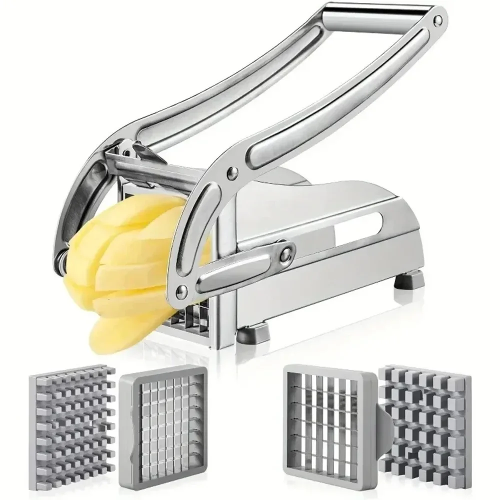

1pc Manual Stainless Steel Vegetable Slicer -430 Level Square Blade Potato Cucumber Slicer, Multifunctional Kitchen Tool