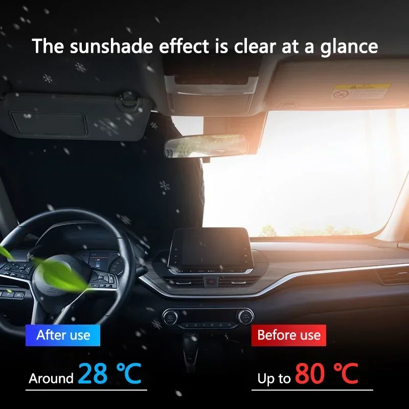 Auto UV-Schutz Windschutzscheiben-Sonnenschutz Faltbare Sonnenschutzabdeckung für Skoda Octavia Rapid Fabia Superb Kodiaq Scala Karoq Kamiq – Detail 5