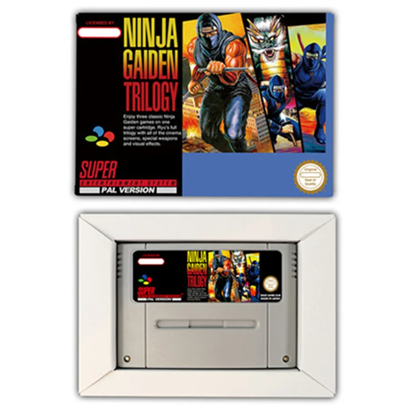 خرطوشة ألعاب فيديو للنينجا ، خرطوشة ألعاب الفيديو مع صندوق البيع بالتجزئة ، لsnes ، eur ، pal ، usa ، ntsc ، 16bit