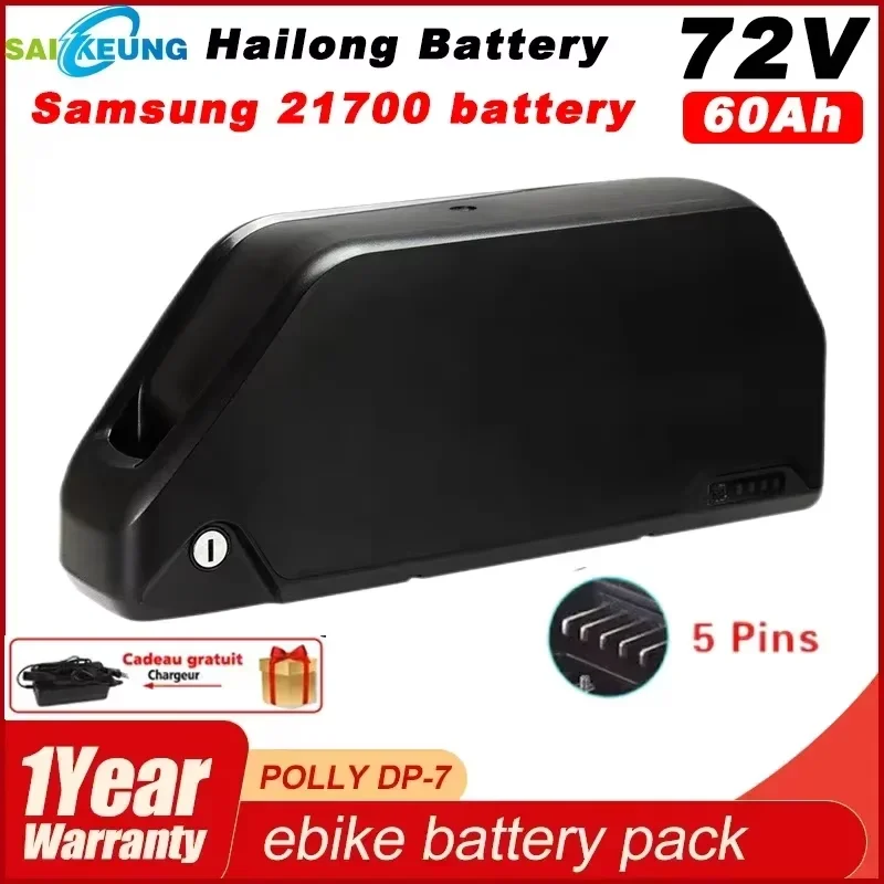 

72v Electric Bike Battery Hailong 3000w Polly DP7 for Electric Bicycle 36 52 60v 16 20 25 30 40 45 50 60ah 2000w Lithium Ion 48v