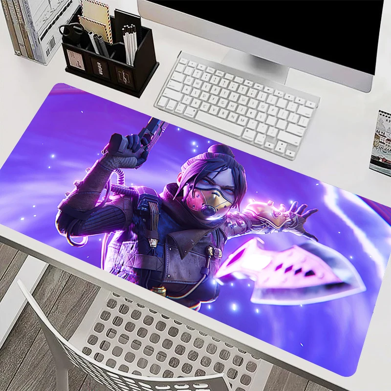 Apex Legends Wraith Anime Gaming Mouse Pad Laptop Accessories Gamer Cabinet Mousepad Office PC Purple Non Slip Desk Mat Carpet