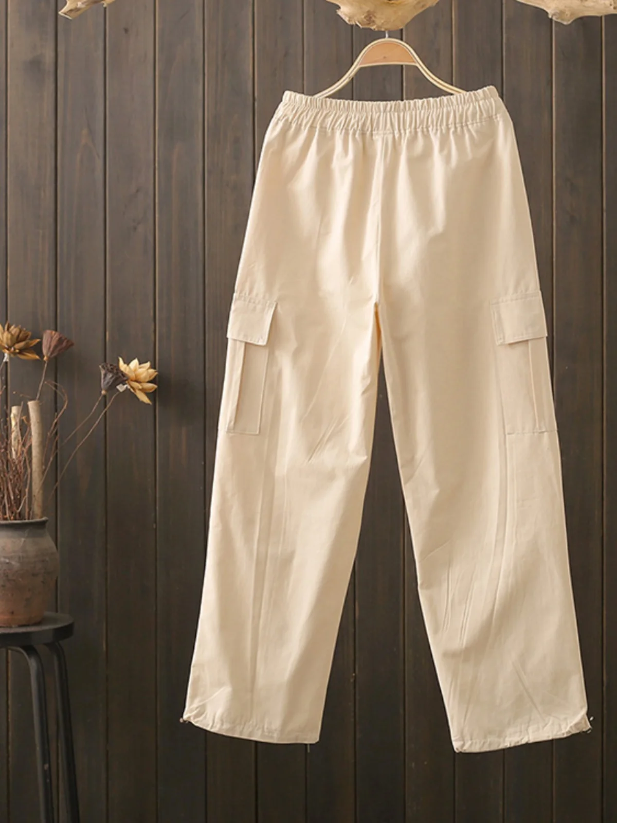 Fall plus Size American Style Work Pants Women High Waist Cuffed Wide Leg Outdoor Sports Climbing Extended Trousers Trendy