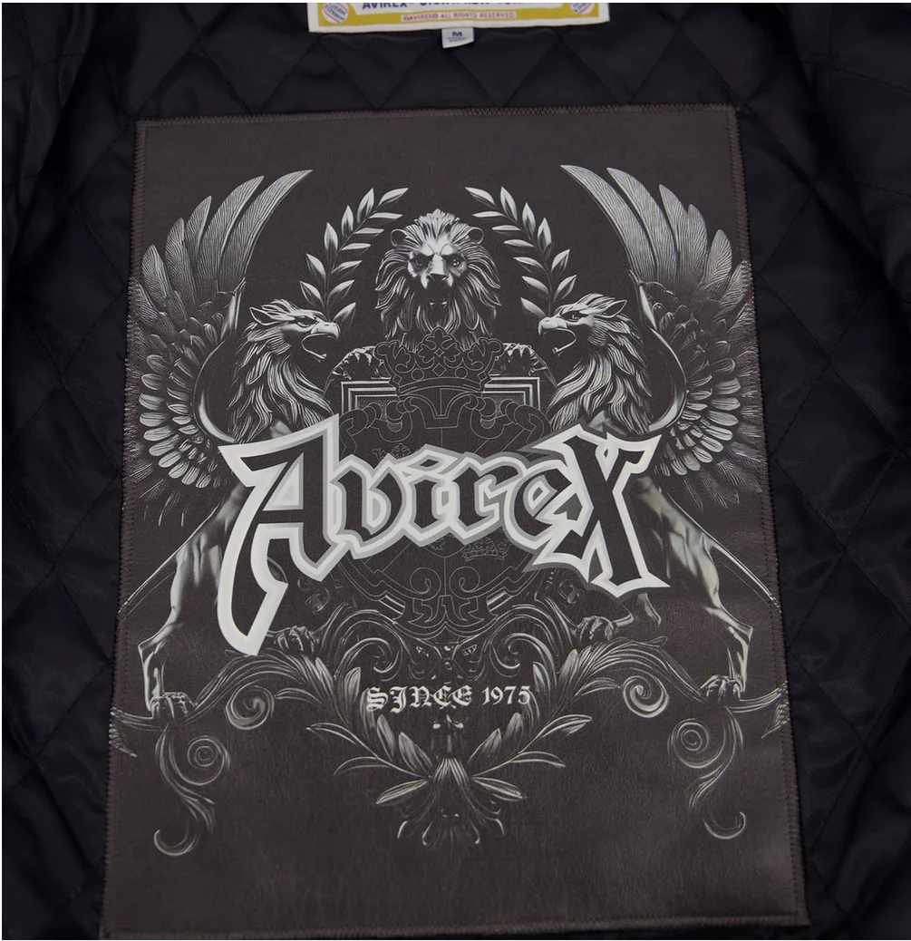 Avirex Goth veste en cuir avec Patch d'art Griffin nouveauté hommes importation européenne peau d'agneau décontracté manteau en cuir véritable haut