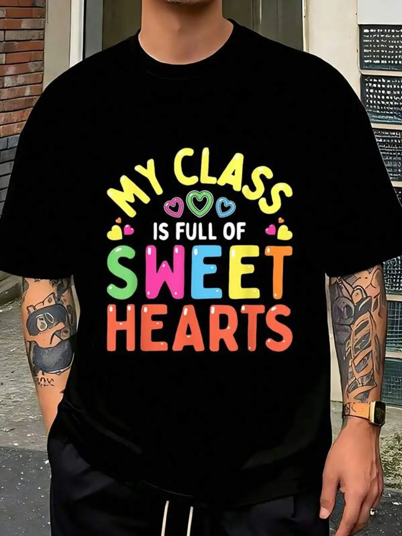 Teacher Valentines Day Love My Sweet Students Men Women-Shirt       Jpg  Camisas Para Hombre Men's-Shirt Graphic Tees  Crop Tops  Outfits   Tops-Shirt