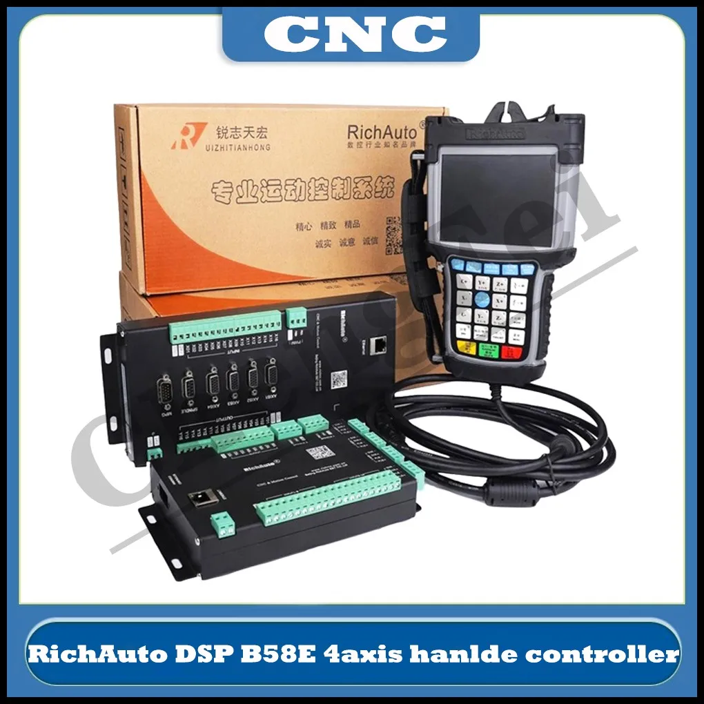 

NEW CNC RichAuto B58E 4axis offline handle DSP motion control system stepping servo stone engraving machine accessories floating