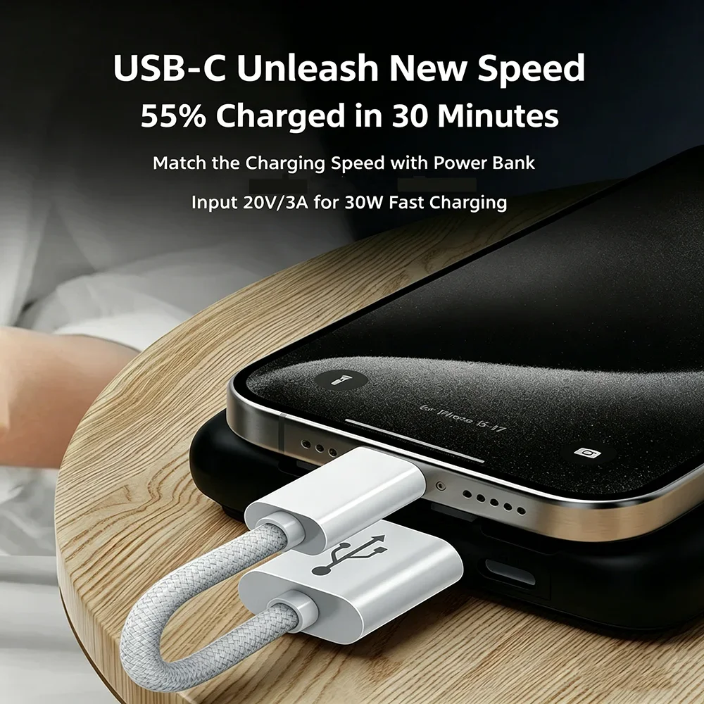 15CM 50CM Short Elbow Type C to USB C Cable Fast Charging For Iphone17 16 Xiaomi Samsung Huawei Power Bank USB Type C Data Cable