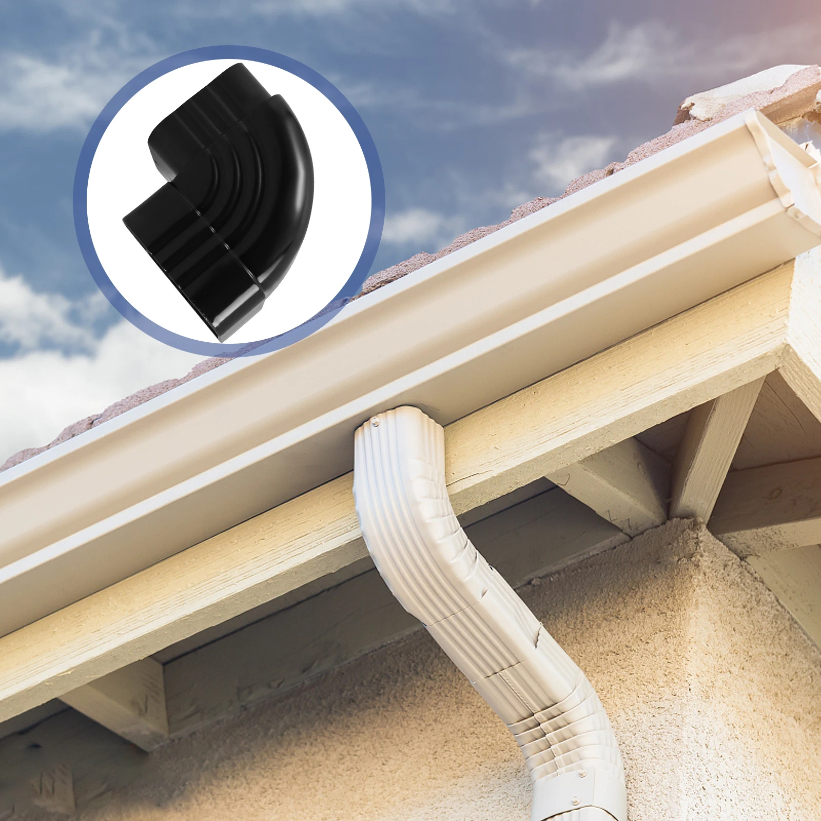 

Aluminum Alloy Rain Downspout Elbow Right Angle Metal Connector Gutter Drain Adapter Flexible Bend Fitting 90 Degree
