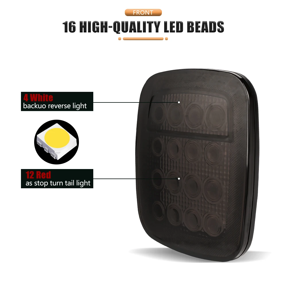 1Pair LED Tail Lights for Jeep Wrangler TJ CJ Reverse Lights,Brake Reverse Light Rear Back Up Lights Daytime Running Lights