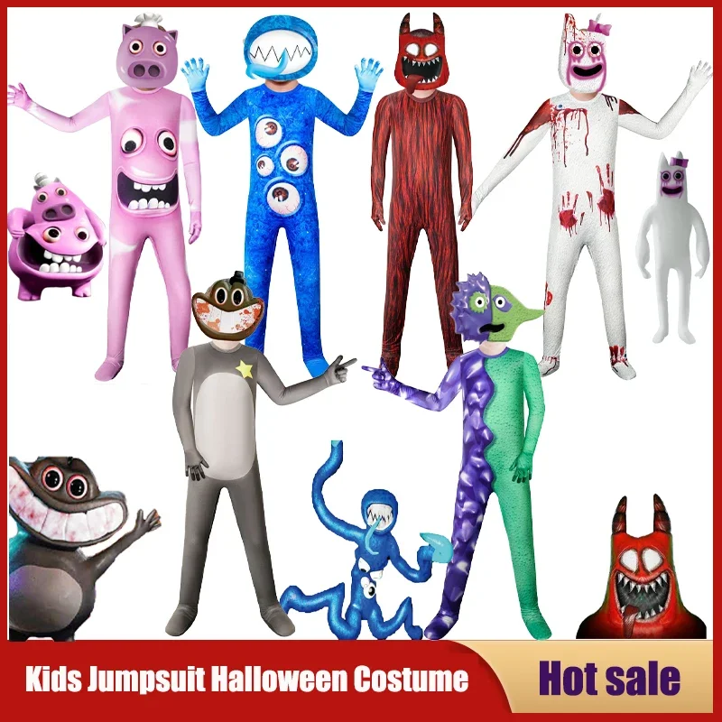 Kids Garden Of Banban Cosplay Clothes Horror Game Figure Monster Jumpsuit Boys Girl Carnival Performance Party Halloween Costume