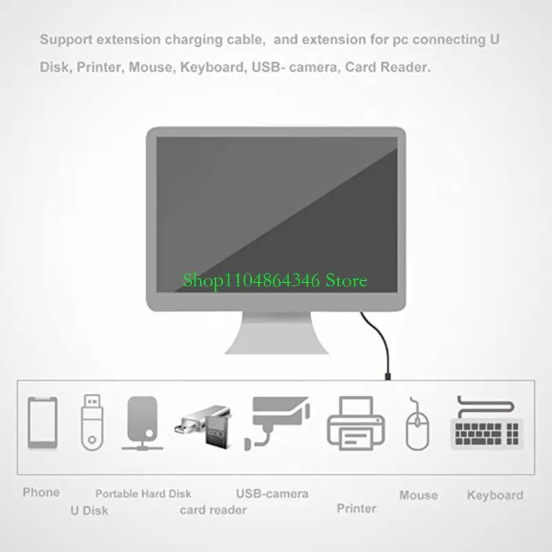 USB 2.0 Cable Extender Cord Wire Data Transmission Cables Super Speed Data Extension cable For Monitor Projector Mouse